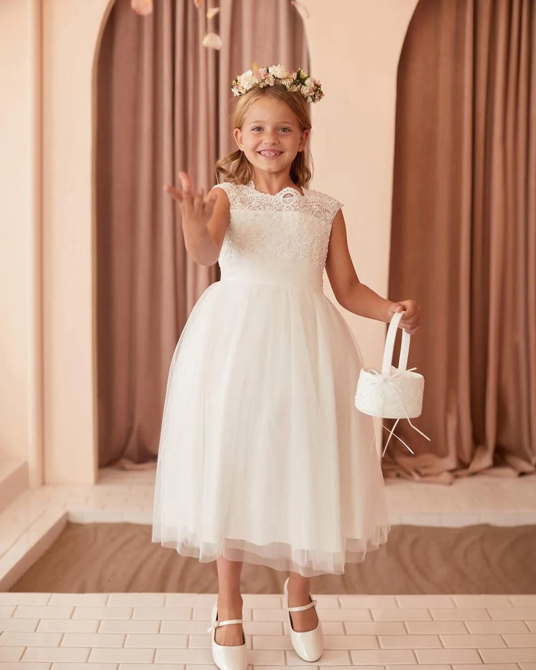 First communion and flower girl
